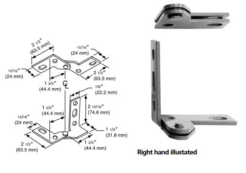 Stanley 341 Wardrobe Pivot Brushed Chrome