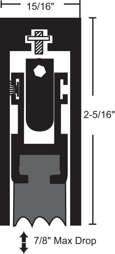 NGP Anodized Aluminum Heavy Duty Surface, Automatic Door Bottom with Neoprene Seal