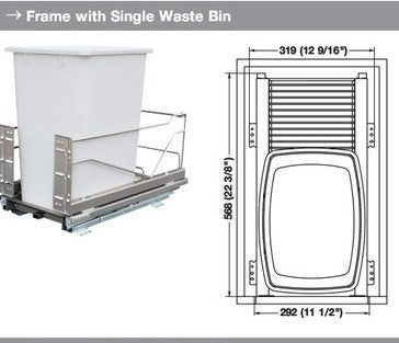 Hafele Waste Bin Pull-Out, Kesseböhmer Bottom Mount