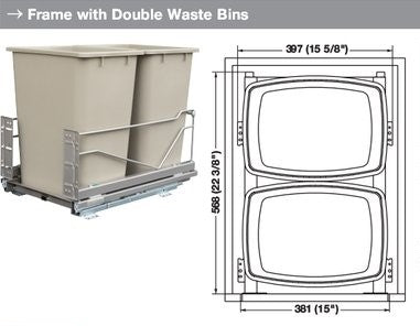 Hafele Waste Bin Pull-Out, Kesseböhmer Bottom Mount