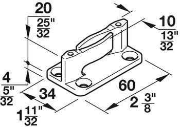 Hafele  Floor Guide Black For Hawa Series