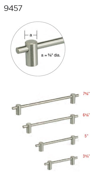 Omnia 9457 Modern Cabinet Pull – Solid Stainless Steel