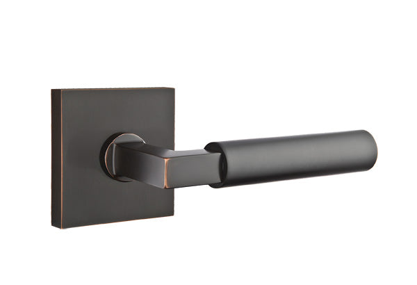 Emtek Hercules Lever w/Square Rosette from the Modern Brass Collection with the CF Mechanism