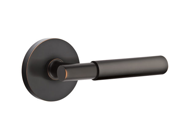 Emtek Myles Lever w/Disk Rose from the SELECT Brass Collection with the CF Mechanism