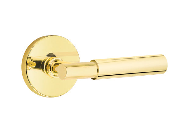 Emtek Myles Lever w/Disk Rose from the SELECT Brass Collection with the CF Mechanism