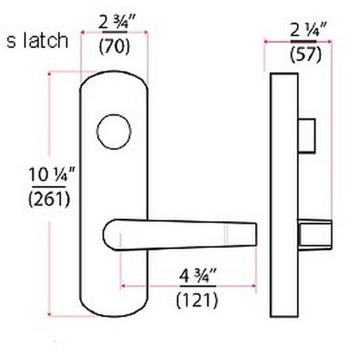 Cal-Royal ESC7700 Exit Device Trim Satin Chrome