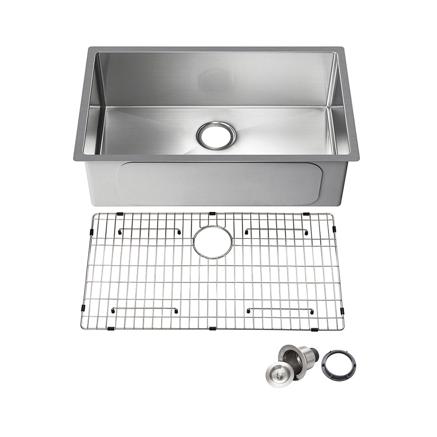 Kibi 33″ Handcrafted Undermount Single Bowl 16 gauge Stainless Steel Kitchen Sink