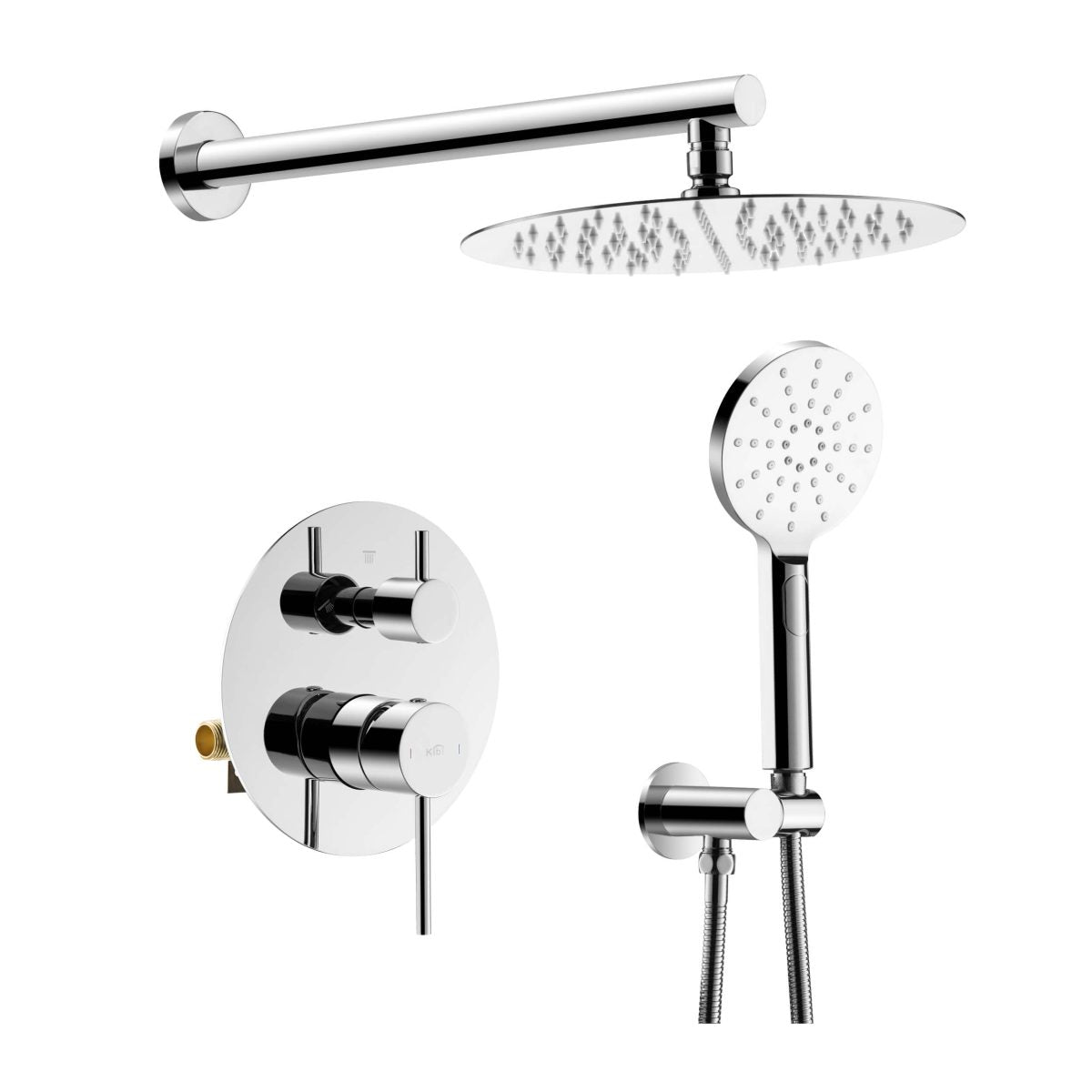 Kibi Circular Pressure Balanced 2-Function Shower System with Rough-In Valve