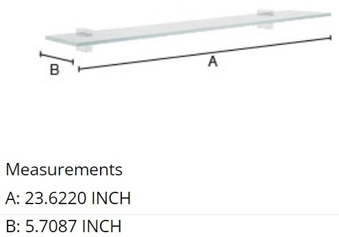 Smedbo - AIR Glass Bathroom Shelf Polished Chrome 24" AK347