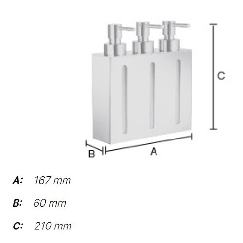 Smedbo - OUTLINE Soap Dispenser with 3 Containers, FK259