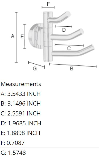 Smedbo - HOME Triple Hook, Swing arm