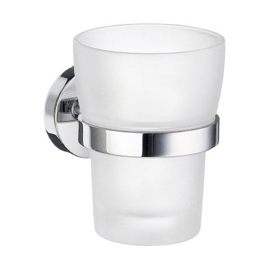 Smedbo - HOME Holder with Tumbler | Frosted Glass