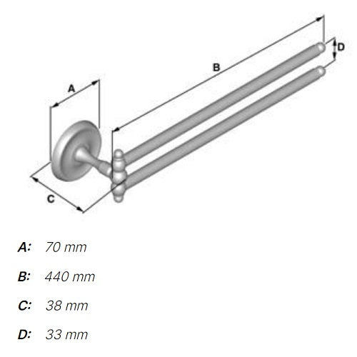 Smedbo - VILLA Swing Arm Towel Rail, K226, V226