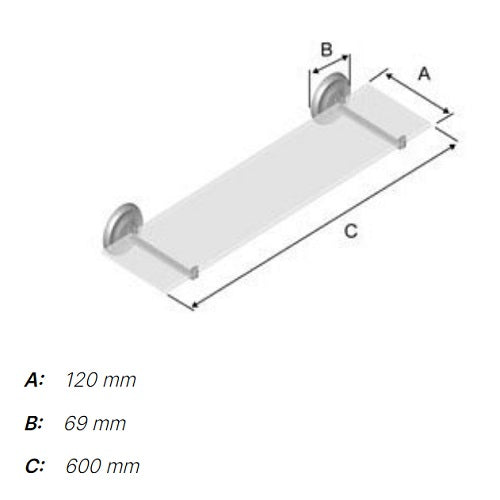 Smedbo - VILLA Glass Shelf, K247, V247