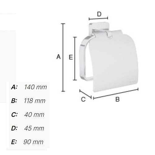 Smedbo - ICE Toilet Roll Holder with Cover, Polished Chrome OK3414