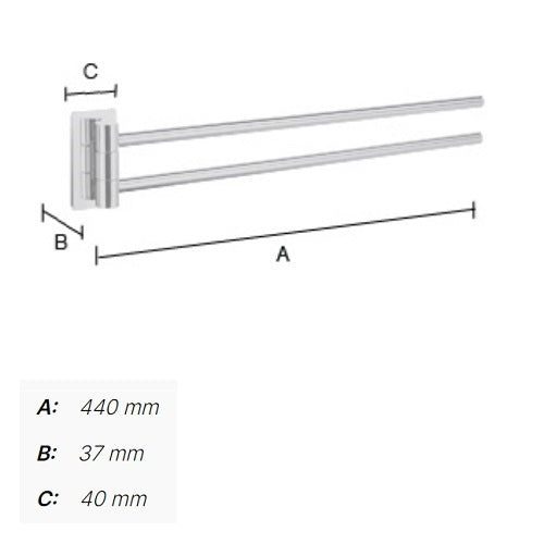 Smedbo - POOL Swing Arm Towel Rail, ZK326