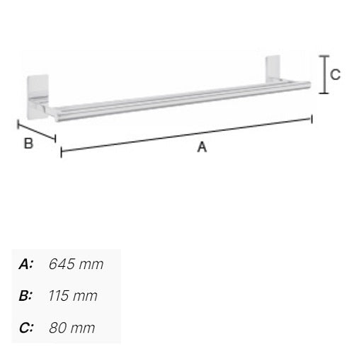 Smedbo - POOL Double Towel Rail, ZK3364