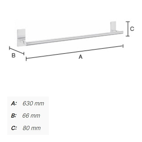 Smedbo - POOL Single Towel Rail, ZK3464