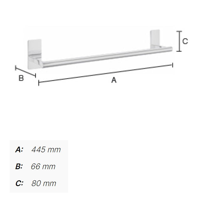 Smedbo - POOL Single Towel Rail, ZK346