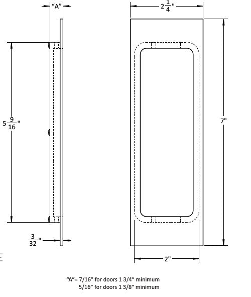 ACCURATE Sliding Pocket Door Lockset For Single Door