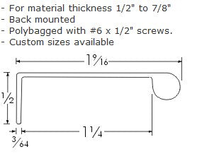 EPCO DP41 1-1/2" Length Edge Pull