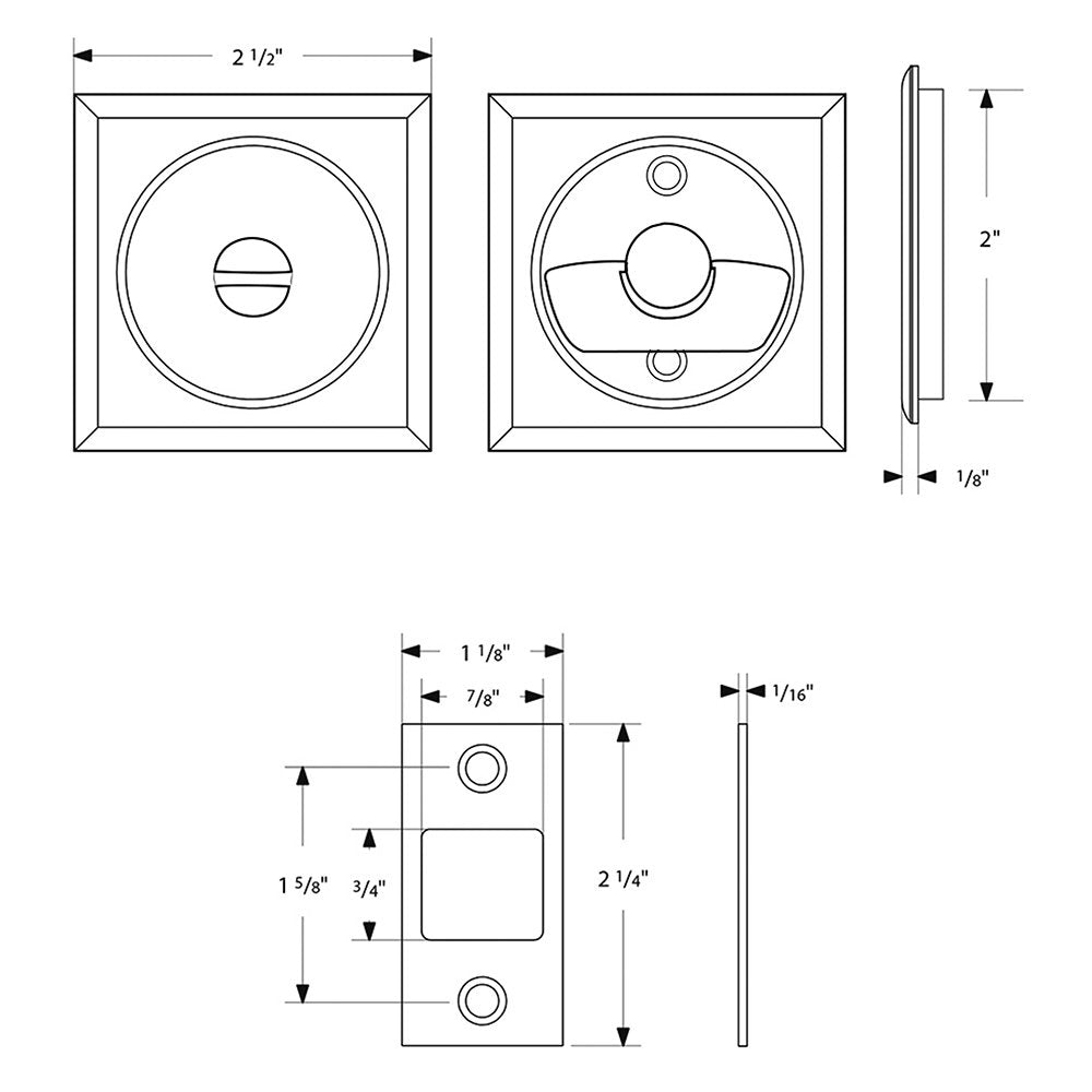 Emtek Tubular Square Privacy Pocket Door Lock