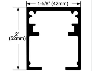 Hettich Top Line Grant HD Series Heavy-Duty Aluminum Single Box Track